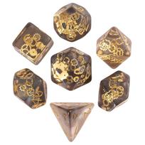 Cusdie Gears DND Dice Set Resin D&D Dice Mechanical D4 D6 D8 D10 D% D12 D20 Polyhedral Dice for Role Playing Game Table Games