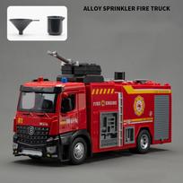 1:18 Cloud Ladder Trucks Sprinkler Alloy Diecast Toy Car Models 4 Doors Opened Engineering Vehicles Fire Truck for Kids' Gifts
