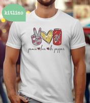 Ramybė Meilė Dr Pepper Gazuotas gėrimas F53277 Unisex Marškinėliai XXL