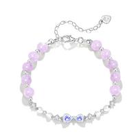 Barbie crystal bracelet Purple Qi Donglai Sweet Bow Dream Purple Beaded Chain New Chinese Design Simple Hand Jewelry Exquisite and Versatile bow F violetinė