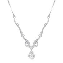 Barbie crystal necklace  sparkling sweet fugitive princess bow water drop pendant student party exquisite and cute star clavicle chain bow F ruda