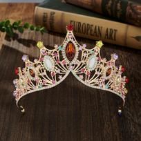 Metalinė princesės tiara blizganti cirkonio karūna madinga barokinė karūna moterims A