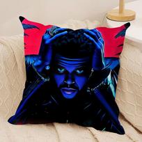 Rapper The W-Weeknd Cushion Cover Silky Short Plush Invisible Zipper Dustproof Sofa Pillow Case For Home Decor Peach skin 18*18(CM)-1Pcs