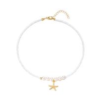 A52E Coastal Styles Pendant Necklace Pearls Millets Beads Fashion Accessory