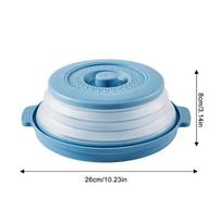 Collapsible Microwave Food Cover Foldable Splatter Guard Easy Clean Lid for Home Kitchen Cooking mėlyna