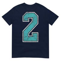 Teal Number 2 Jersey Distressed Lucky Number 2 Tshirt S