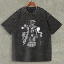 Žmogaus-voro medvilniniai marškinėliai Oversized rūgštinio plovimo T-shirt Vintažiniai Marvel superherojai XL gray