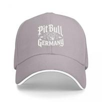 PitBull Germany Logo Baseball Cap Black with White Trim Classic Streetwear Style Adjustable Fit for Men and Women Adjustable pilka spalva