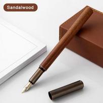 Vintage Wood Bronze Luxury Fountain Pen Fine Nib Smooth Writing for Business Office Art Calligraphy Gift Executive A