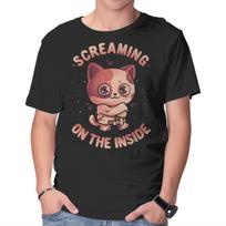 Unisex Crew Neck T-Shirt Screaming Inside Graphic Short Sleeve Casual Tee XS