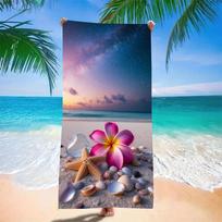 Absorbent Quick Dry Microfiber Beach Towel - Starry Sky & Purple Ocean Design, Lightweight Sand-Free Blanket For Picnic 50x100cm