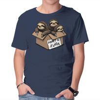 Unisex Crew Neck T-Shirt Adopt A Sloth Graphic Short Sleeve Casual Tee L
