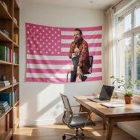 David Harbour Pink Usa Flag Wall Tapestry, High-End Graphic Print, Stylish Patriotic Home Decoration For Indoor Use 40X60CM
