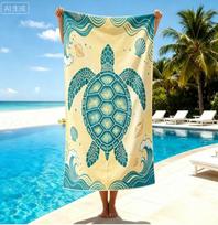 Quick Dry Microfiber Beach Towel Sand Free, Jellyfish Print Large Bath Towel, Lightweight Absorbent Travel Swim Yoga Gym Mat 50x100cm