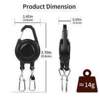 Retractable Keychain Double-Headed Retractable Belt Clip Lanyard Badge Holder Pull Reel with Steel Cord for Outdoor Fishing juoda