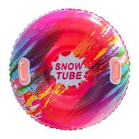 Hard Bottom Sleds Thickened Heavy Duty Snow Tube Sled Cold-Resistant Christmas Birthday Gift for Family for Kids and Adults raudona