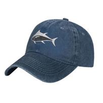 Tuna Fish Adjustable Cowboy Hat Outdoor Travel Casual Hat Sandwich Hat Washed Denim Hat Leisure Versatile Adjustable balta