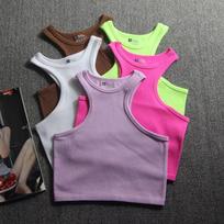 French-Inspired Off-Shoulder High-Neck Women's Fitness Tank Top - Breathable, Quick-Dry, Sleeveless Running Sportswear One size fits all
