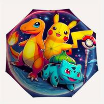 Pokemon Automatinis Atsidarantis Skėtis Kompaktiškas Sulankstomas Dizainas, Patvarus Audinys Atsitiktiniam Kelionių Palydovui Lauke a0822068