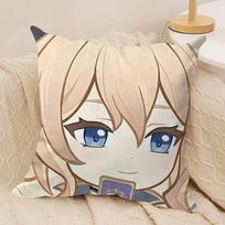 Jean Cute Cute Genshin Impact Cushion Cover Silky Short Plush Invisible Zipper Dustproof Sofa Pillow Case For Home Decor Peach skin 18*18(CM)-1Pcs