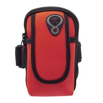 Stylish Neoprene Wristband Arm Bag For Running And Outdoor Fitness Activities raudona