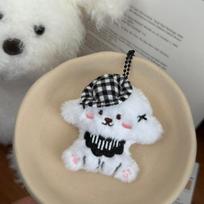 Mielas animacinis akiniai Kepurė Šuo Pliušinis Raktų pakabukas Kawaii Šuniukas Kuprinės Pakabukas Raktų pakabukas Kimštos lėlės Žaislai Pakabukai Aksesuarai Dovanos A2