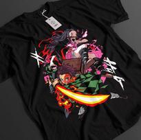 Demon Slayer Shirt Tanjiro TShirt Zenitsu KNY Nezuko Inosuke Akaza Muzan Tee S