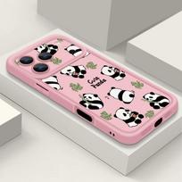 Lovely Baby Panda Print Case For iPhone 17 Pro Max Case iPhone 16 15 14 13 Pro Max 11 16e 17e Shockproof Bumper Soft Silicone Cover iPhone 15 rožinė