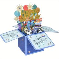 Paper 3D Pop Up Birthday Greeting Card Wishing Mother's Day Cards Father's Day  Card  Wedding Style 4