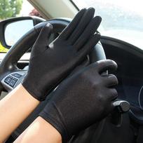 Dance Cycling Summer Pure Color Elastic Spandex Driving Gloves Anti-UV Sun Protection Etiquette Gloves juoda