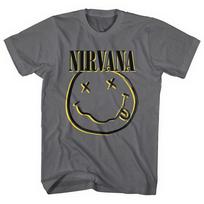 Men's Nirvana Inverse Smiley T-shirt Large Charcoal Grey S