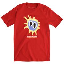 Men's Primal Scream Screamadelica Slim Fit T-shirt Medium Red 4XL