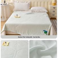 Bamboo Fiber Cooling Summer Quilt jūros mėlyna spalva