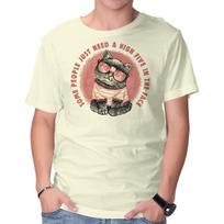 Unisex Crew Neck T-Shirt High Five In The Face Graphic Short Sleeve Casual Tee XL