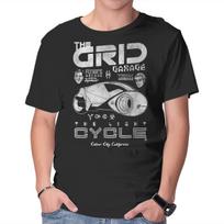 Unisex Crew Neck T-Shirt The Grid Garage Graphic Short Sleeve Casual Tee XS