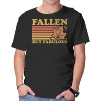 Unisex Crew Neck T-Shirt Fallen Autumn Leaves Graphic Short Sleeve Casual Tee XS