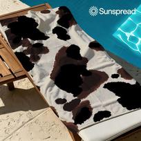 Cream cow print Quick Drying Bath Towel Microfiber beach towel light weight swimming camping yoga beach out 50x100cm
