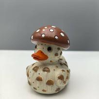 Whimsical Vegetable Duck Resin Decoration For Living Space And Collectors Item Mushroom