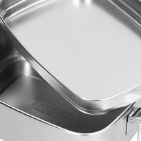 304 Stainless Steel Leakproof Lunch Box 2 Compartment Food Storage Container  For Travel sidabras