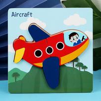 Wooden Jigsaw Puzzles Game 15cm/5.87in 3D Cartoon Fire Engine Elephant Lion Educational Montessori Toys for Toddlers Preschool