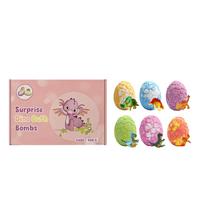 6PCS Dinosaur Egg Bath Bombs With Surprise Dino Toy Inside Natural Gentle Kids Bath Fun Gift Set Stress Anxiety Birthday Gift