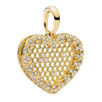 New 925 Silver Light Gold Bee Leaf Lock Robot Envelope Charm DIY Pendant Fit For Original Bracelets Women's Jewelry