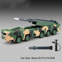 1:50 DF17 Missile Launch Vehicle Toy Models Metal Diecast Mini Rocket Launcher Sound Light Slide Forward Military Car Boys Gifts