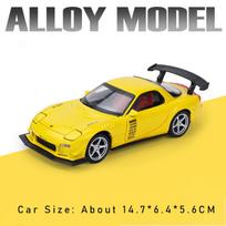 1:32 RX-7FD3S MX-5 Car Model Diecast Miniature Alloy Toy Doors Opened with Sound Light Pull Back Vehices Treasured Gifts for Boy
