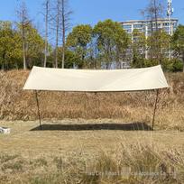 3x4.5m Silver-Coated Camping Tarp Tent: Sun, Rain & UV Protection Canopy. 3x4.5m Large