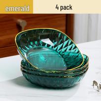Yangge Food-Grade Nordic Emerald Green Spit Bone Plates (4-Pack)