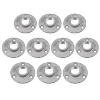 5Pcs Malleable Flange Aluminum Alloy Pipe Fittings Wall Floor Flange 3/4  BSP Rusty Industrial For Hanging Rack Shelves sidabro pilka spalva