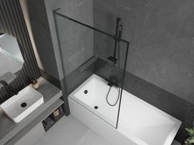 Mexen Next L vonios sienelė 1-duris 100 x 150 cm, juodas rėmelis, gun metal - 895-100-000-03-70-95
