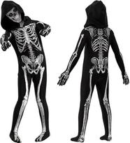 Vaikiškas kostiumas Skeletas Rinkinys Helovinui 120 cm Juodas — helovino kostiumas, karnavalo kostiumas, berniuko kombinezonas, balių kostiumas, mergaitės kostiumas, teminiai drabužiai vaikams, spektaklio apranga