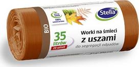 Rudi bioatliekų šiukšlių maišai su ausimis 35 l, 20 vnt.